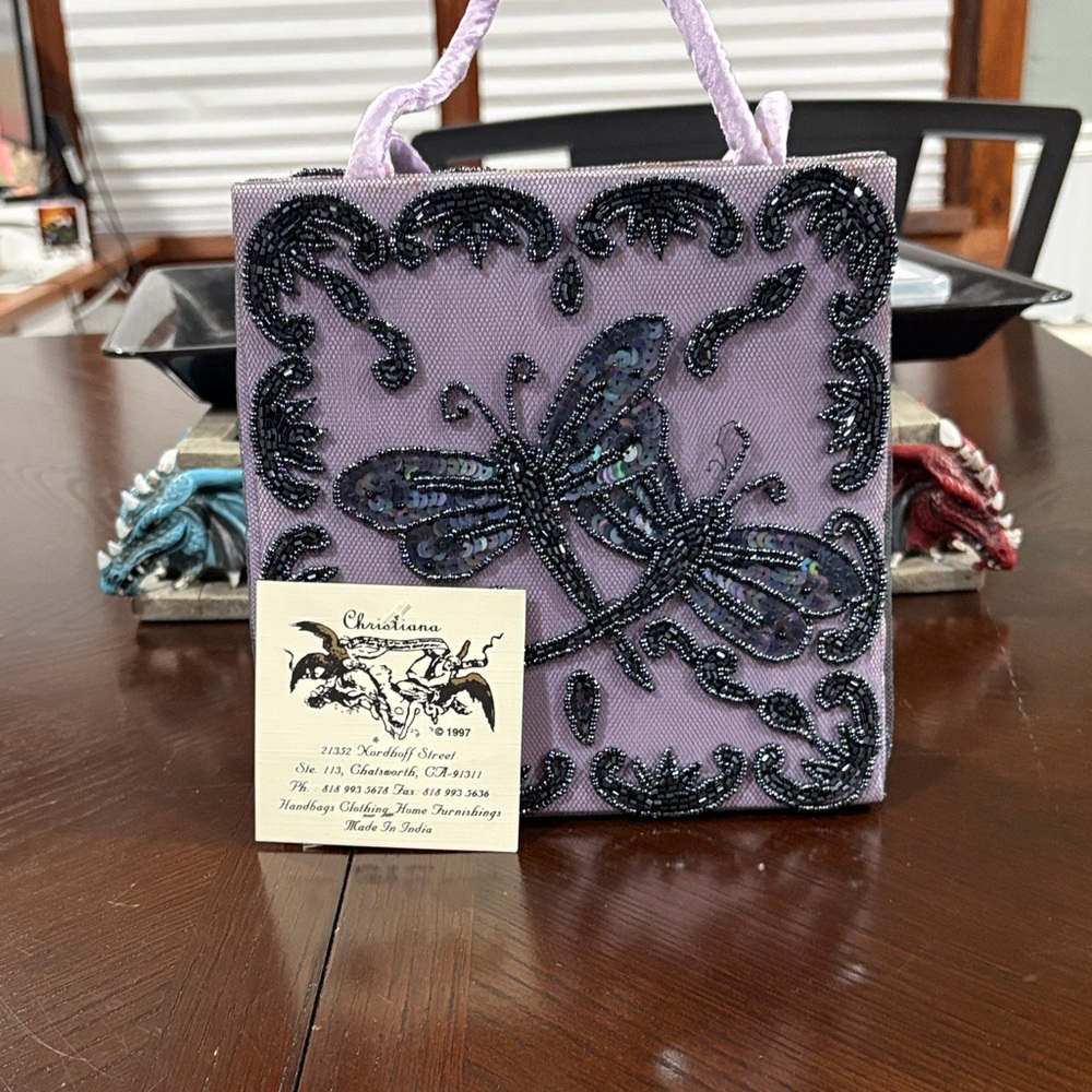 Christina Lavender Beaded Mini Bag